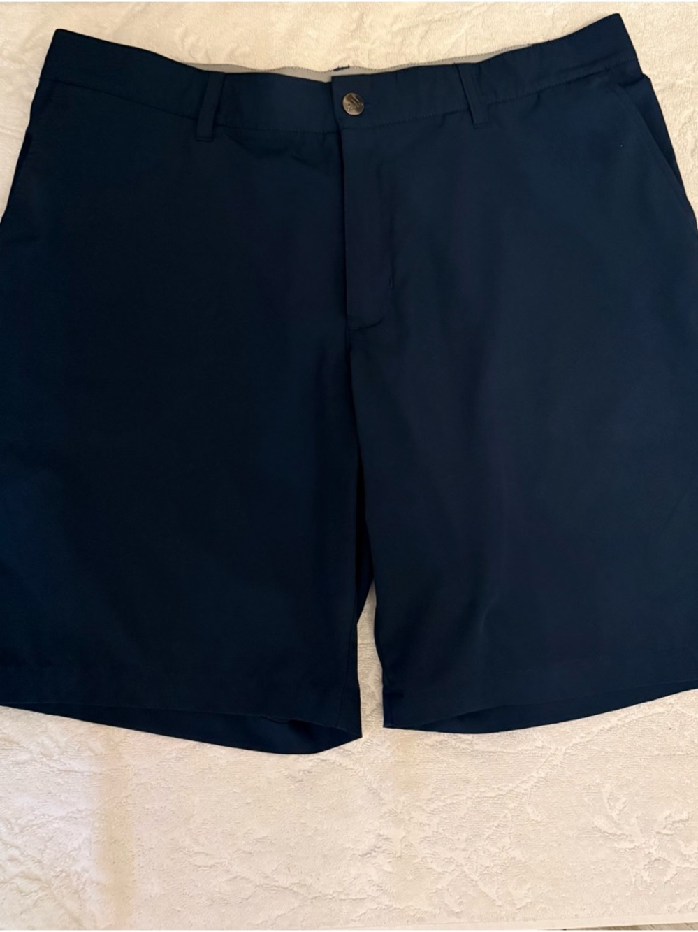 adidas Men’s Dark Blue Flat Front Performance Shorts